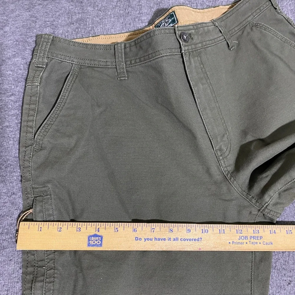 GH Bass & Co Mens Canvas Work Pants Olive Green 40x29 Straight Leg Utility